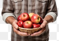 PNG Apple holding farmer basket. 