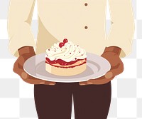 PNG Dessert holding cream plate. AI generated Image by rawpixel.