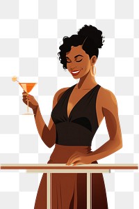PNG Cocktail bartender portrait female. AI generated Image by rawpixel.