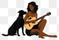 PNG Guitar dog musician mammal. AI generated Image by rawpixel.