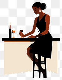 PNG Bartender sitting female adult. AI generated Image by rawpixel.