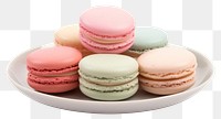 PNG Macarons plate food white background. AI generated Image by rawpixel.