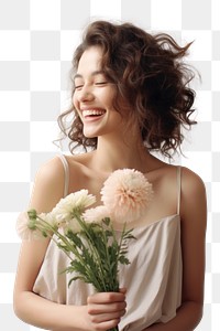 PNG Portrait flower adult bride. 