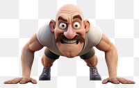 PNG Cartoon sports determination bodybuilding. AI generated Image by rawpixel.