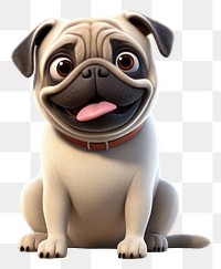 PNG Pug cartoon animal mammal.