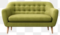 PNG  Furniture armchair green sofa. AI generated Image by rawpixel.
