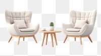 PNG  Furniture armchair table white background. AI generated Image by rawpixel.