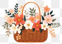 PNG Flower handbag pattern basket. 