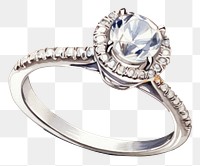 PNG Diamond silver ring gemstone. AI generated Image by rawpixel.