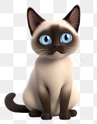 PNG Cartoon siamese animal mammal. AI generated Image by rawpixel.