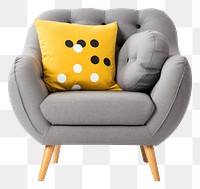 PNG Armchair furniture cushion pillow. AI generated Image by rawpixel.