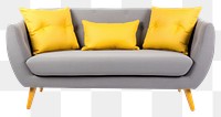 PNG Pillow furniture cushion yellow. 