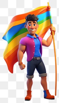 PNG Cartoon rainbow flag toy. 