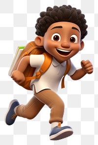 PNG Smiling running cartoon transparent background. AI generated Image by rawpixel.