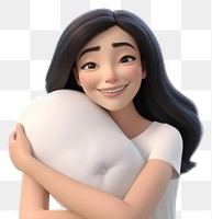 PNG Portrait cartoon hugging adult. 