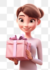 PNG  Portrait cartoon gift toy. AI generated Image by rawpixel.