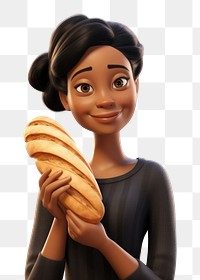 PNG  Portrait cartoon bread adult. AI generated Image by rawpixel.