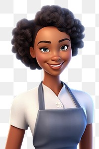 PNG Smiling cartoon adult woman. 