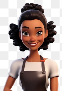 PNG Smiling cartoon adult woman. 