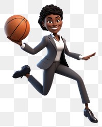 PNG Basketball cartoon sports adult. AI generated Image by rawpixel.