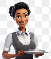 PNG Smiling cartoon female adult. 