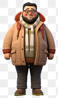 PNG Adult cartoon winter coat. 