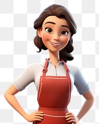 PNG Smiling cartoon adult woman. 