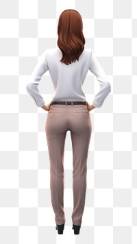 PNG Adult trousers woman white background. AI generated Image by rawpixel.