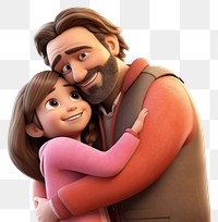 PNG Hugging cartoon smiling adult. 