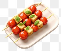 PNG Tomato kebab plate food. 