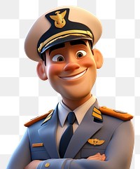 PNG Cartoon officer captain transparent background. AI generated Image by rawpixel.