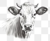 PNG Cow livestock portrait drawing transparent background