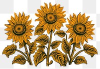 PNG Sunflower pattern plant art. AI generated Image by rawpixel.