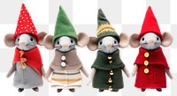 PNG Christmas plush mouse doll.