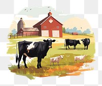 PNG Farm cow architecture livestock. AI generated Image by rawpixel.