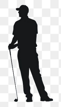 PNG Silhouette golf standing sports. 