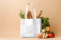 Grocery shopping bag png mockup, transparent design