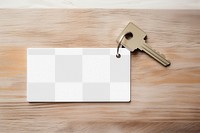 Hotel key tag png mockup, transparent design