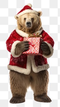 PNG Bear christmas standing costume. AI generated Image by rawpixel.