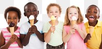 PNG Eating dessert child cream transparent background