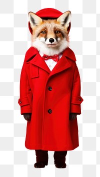 PNG Coat fox overcoat portrait transparent background