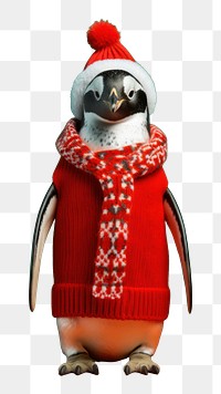 PNG Penguin christmas portrait costume transparent background