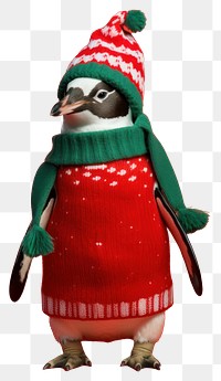 PNG Penguin christmas portrait costume transparent background