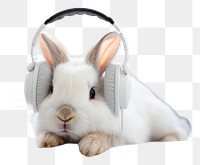 PNG Headphones mammal animal rodent. AI generated Image by rawpixel.