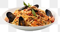 PNG Seafood spaghetti linguine pasta transparent background