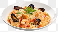 PNG Seafood risotto plate meal transparent background