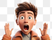 PNG Cartoon shock face transparent background