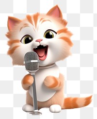PNG Microphone cartoon mammal white. AI generated Image by rawpixel.