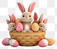 PNG Basket mammal easter bunny. AI generated Image by rawpixel.