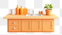 PNG Furniture cabinet kitchen sink. 